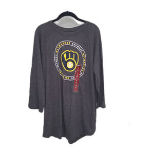 Genuine Merchandise Gray Milwaukee Brewers Long Sleeve Tee